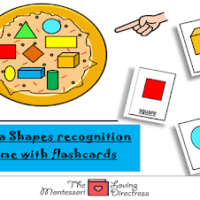 Pizza shapes recognition game with flash card