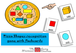 Pizza shapes recognition game with flash card